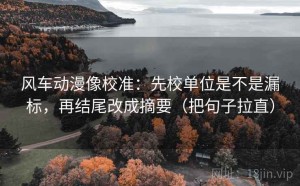 风车动漫像校准：先校单位是不是漏标，再结尾改成摘要（把句子拉直）