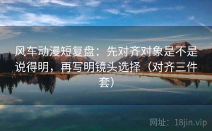 风车动漫短复盘：先对齐对象是不是说得明，再写明镜头选择（对齐三件套）