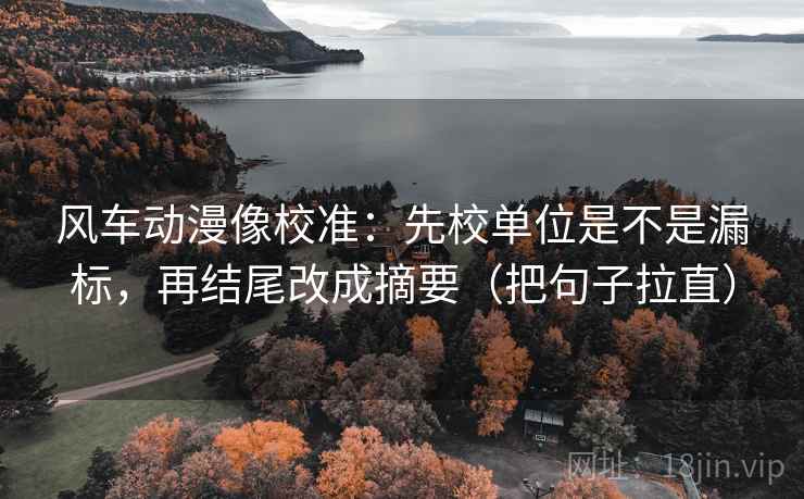 风车动漫像校准：先校单位是不是漏标，再结尾改成摘要（把句子拉直）