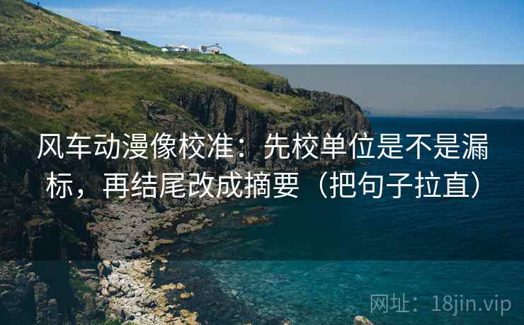 风车动漫像校准：先校单位是不是漏标，再结尾改成摘要（把句子拉直）