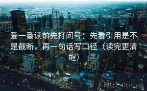 爱一番读前先打问号：先看引用是不是截断，再一句话写口径（读完更清醒）